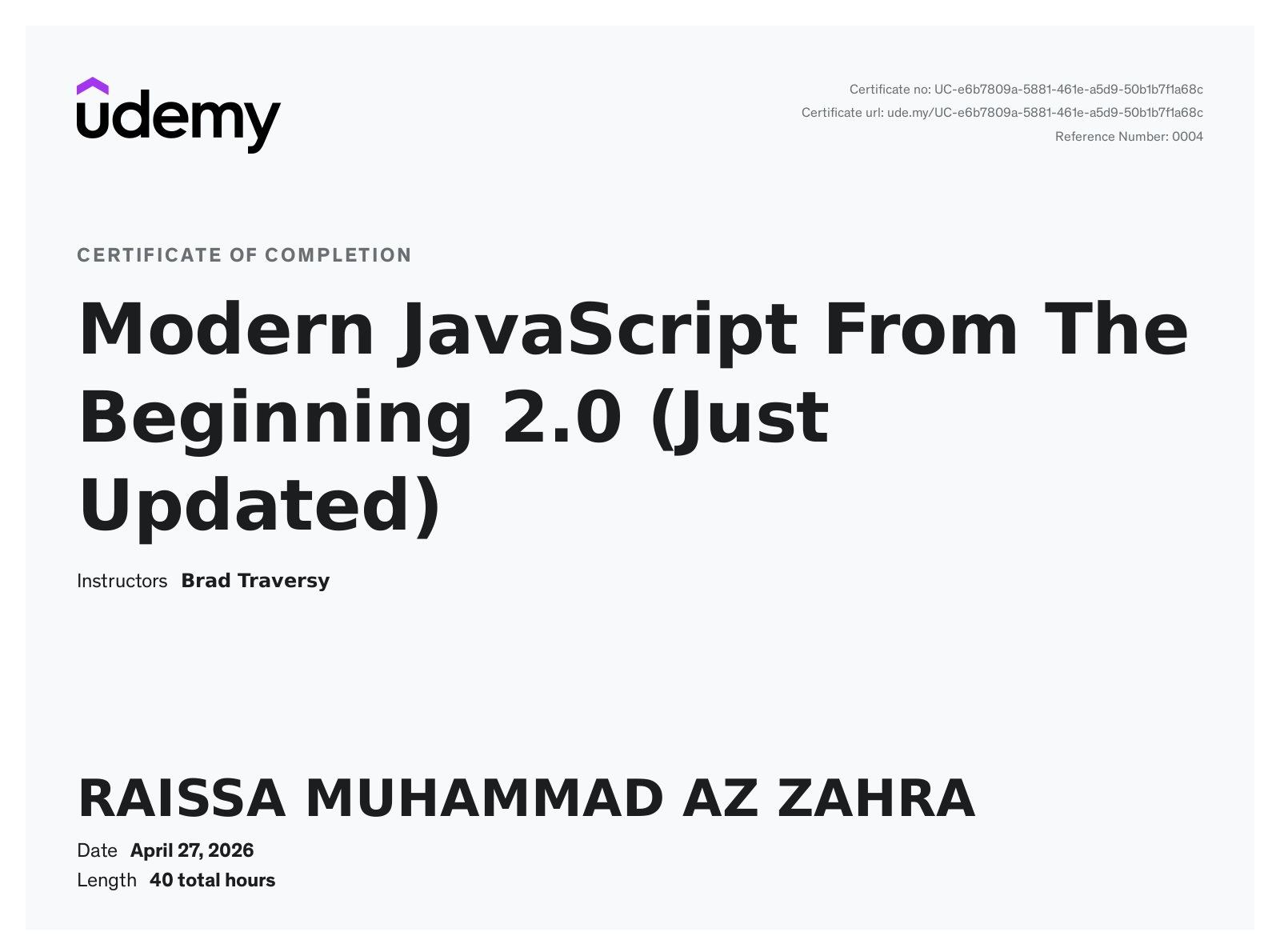 JavaScript Certificate